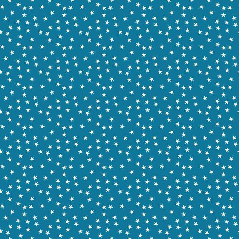 Small white stars on a teal background pattern