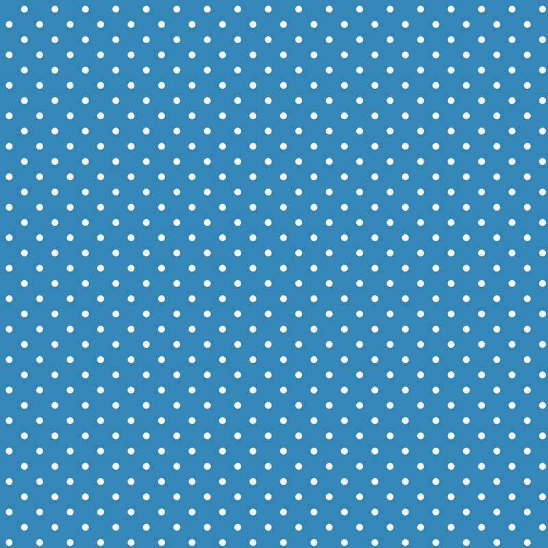 Blue fabric with white polka dots