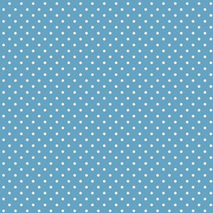 Light blue fabric with white polka dots pattern