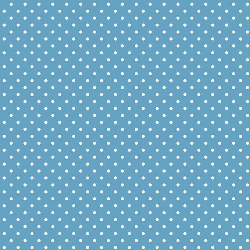 Light blue fabric with white polka dots pattern