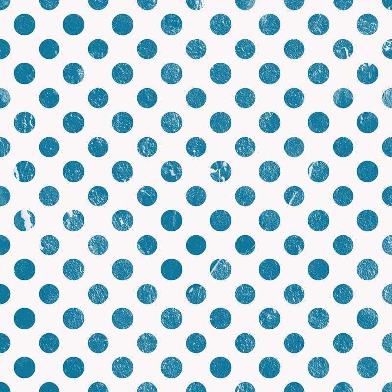 Blue polka dots on a white background