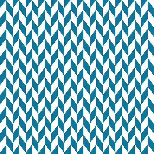 Turquoise and white zigzag striped pattern