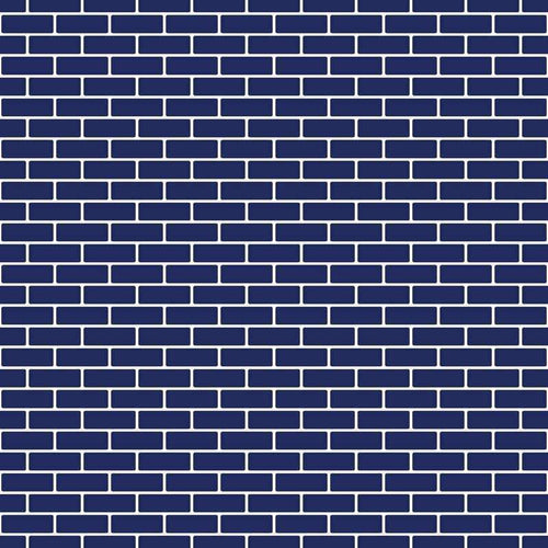 Seamless brick wall pattern in navy blue and white