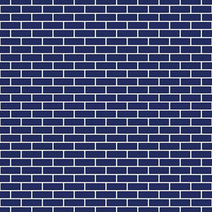 Seamless brick wall pattern in navy blue and white