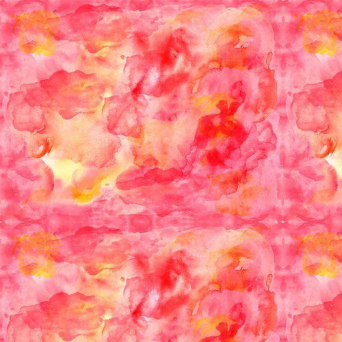 Abstract watercolor pattern in shades of red and yellow