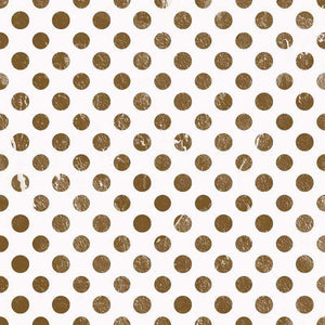 Rustic golden polka dots on a cream background