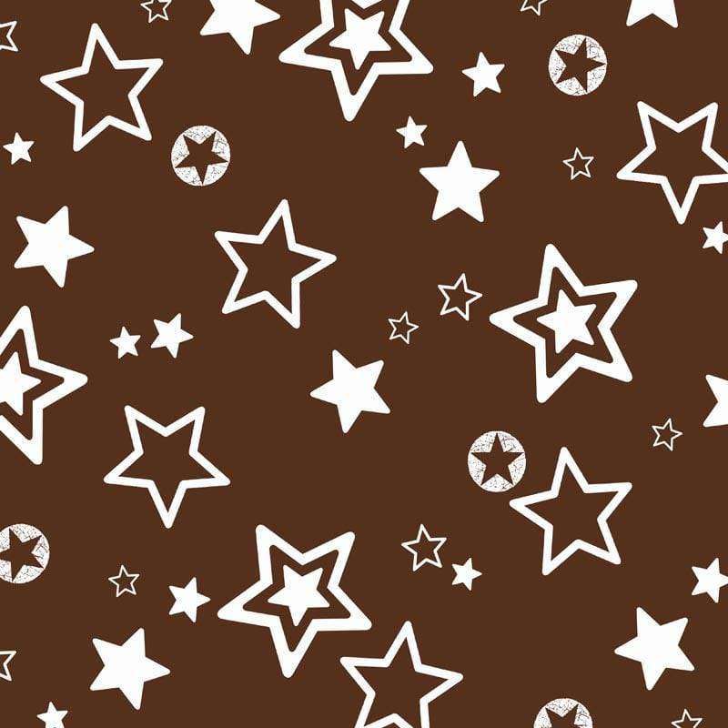 Assorted stars pattern on a chocolate brown background