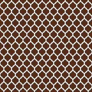 Seamless brown quatrefoil pattern on a cream background