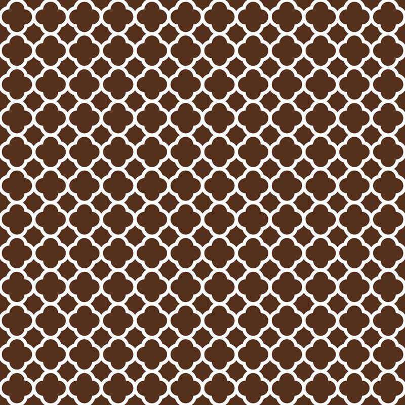 Seamless brown floral lattice pattern on a tan background