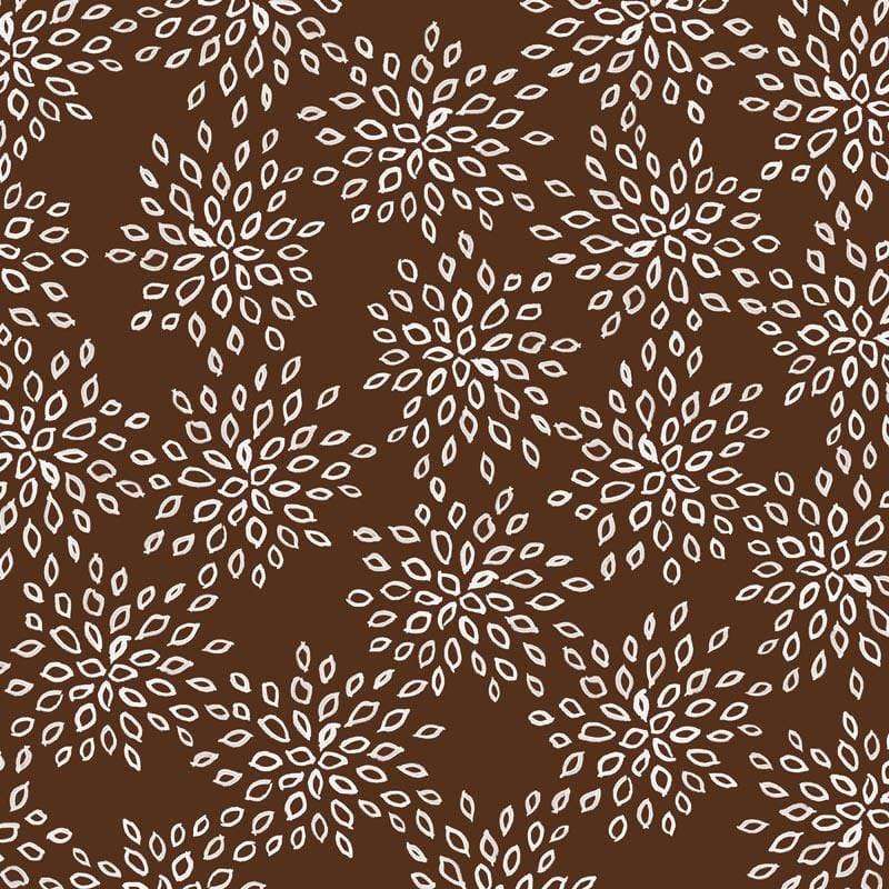 Symmetric leaf pattern on a chocolate background
