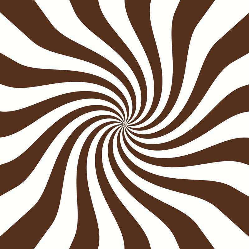 Optical illusion of a swirling pattern in shades of brown and white