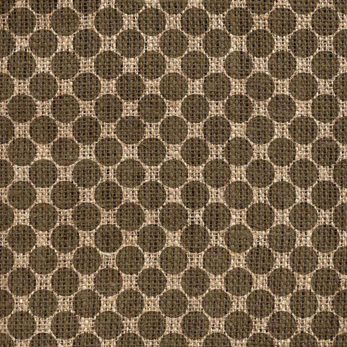 Seamless woven pattern with circular motifs on a burlap texture