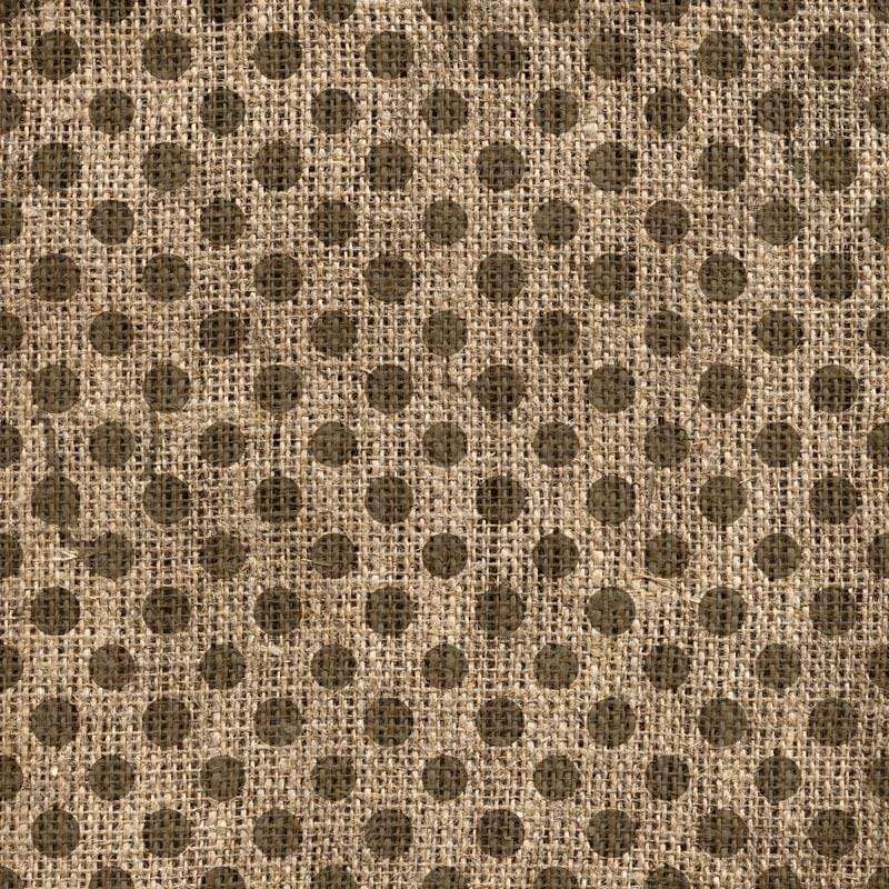 Burlap fabric with polka dot pattern
