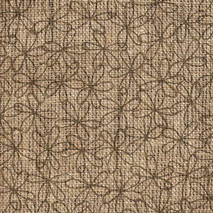 Interwoven floral pattern on linen texture