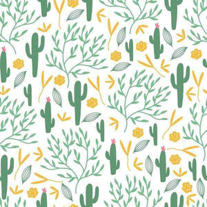 Whimsical cactus and foliage pattern