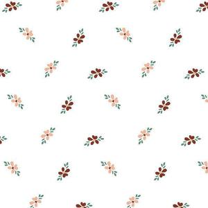 Floral pattern with small blossoms on a light background