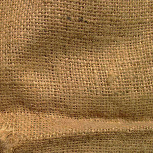 Close-up of textured burlap fabric