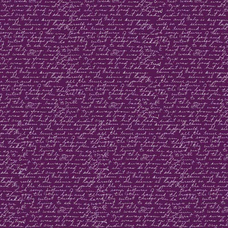 Seamless cursive handwriting pattern on deep purple background