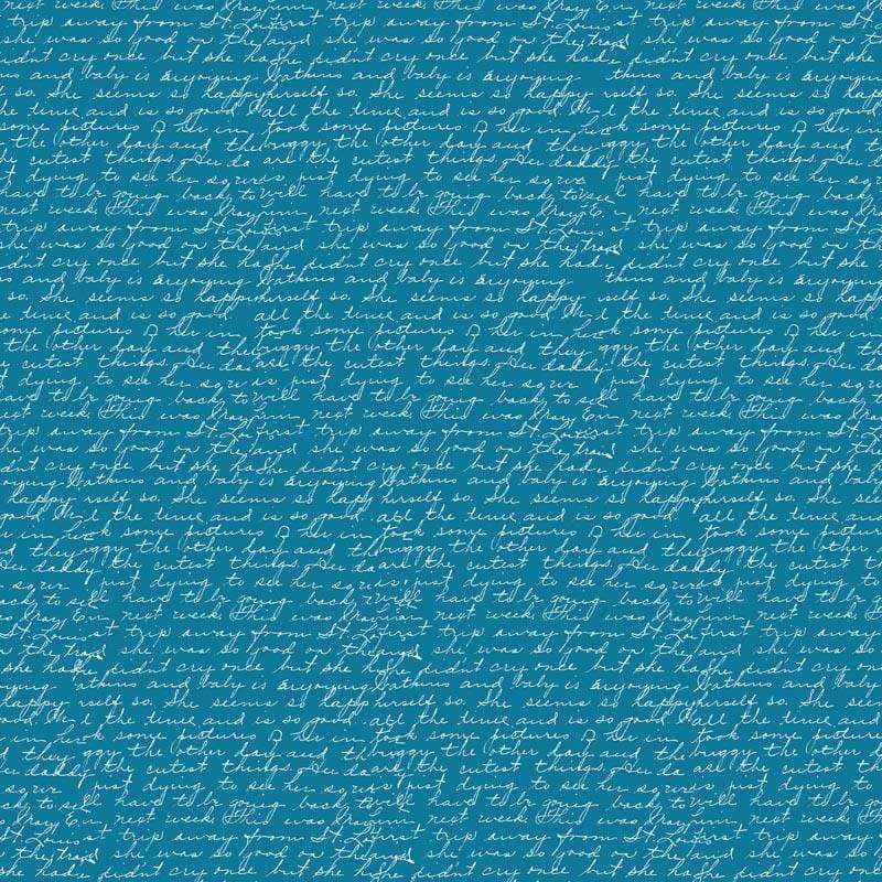 Vintage cursive handwriting pattern on a teal background