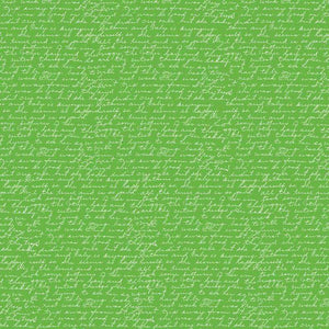 Green cursive handwriting pattern