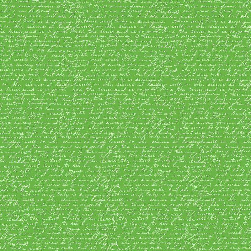 Green cursive handwriting pattern