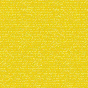 Scripted handwriting pattern on a yellow background