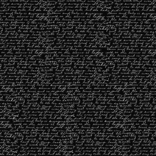 Black and white cursive handwritten text pattern
