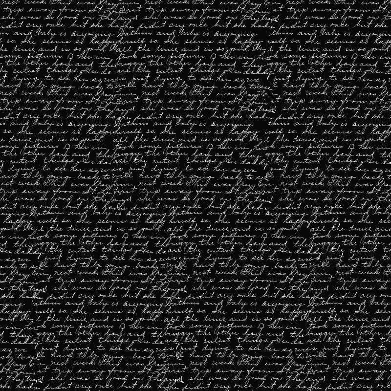 Black and white cursive handwritten text pattern