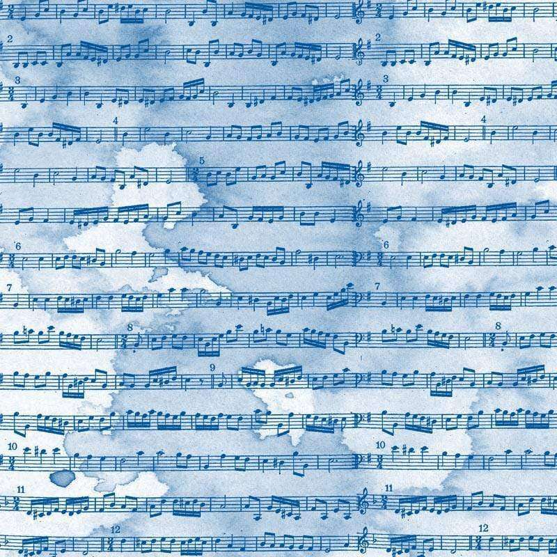 Watercolor-inspired musical notes pattern on a parchment texture