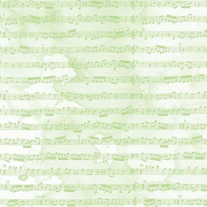 Green musical notes printed pattern
