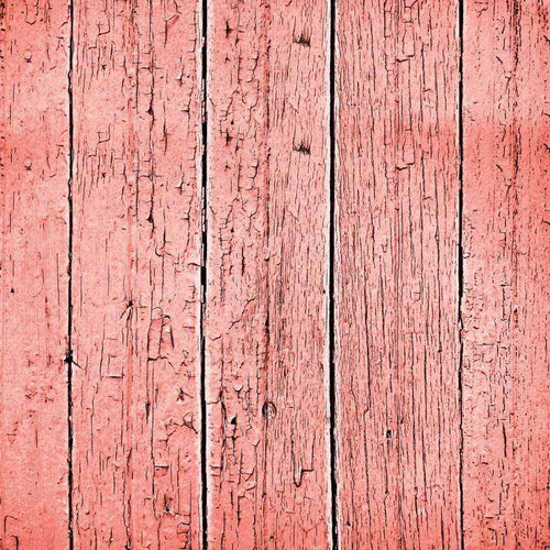 Distressed coral painted wooden planks