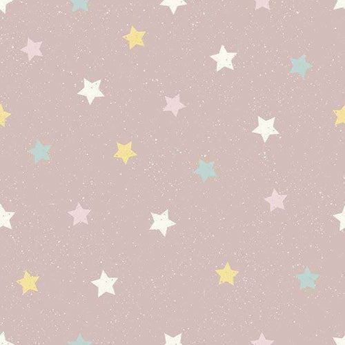 Pastel star pattern on dusty rose background
