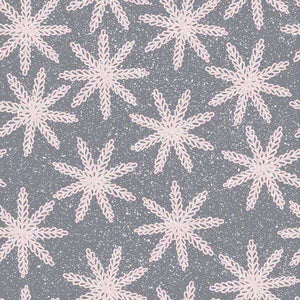 Delicate pink snowflakes on a speckled grey backdrop