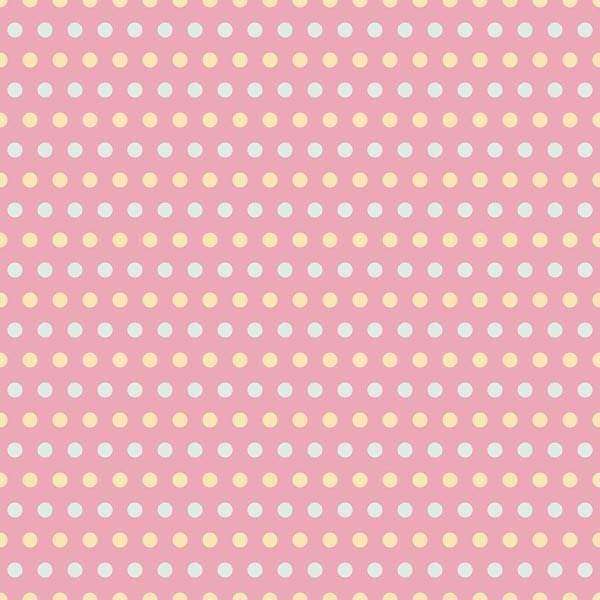 Geometric pattern with pink and orange dots on a pale background