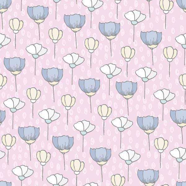Dainty floral pattern with pastel pink and blue tones