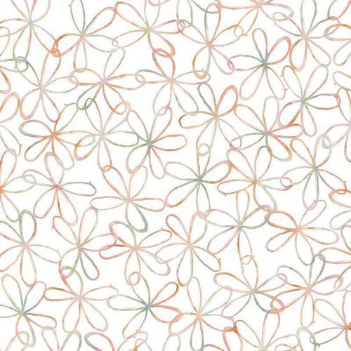 Seamless pattern of interwoven loops creating a floral lace design