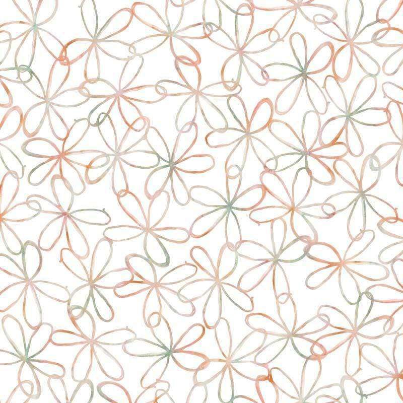 Seamless pattern of interwoven loops creating a floral lace design