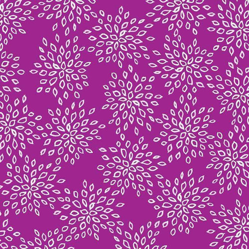 Purple background with white leaf-like patterns