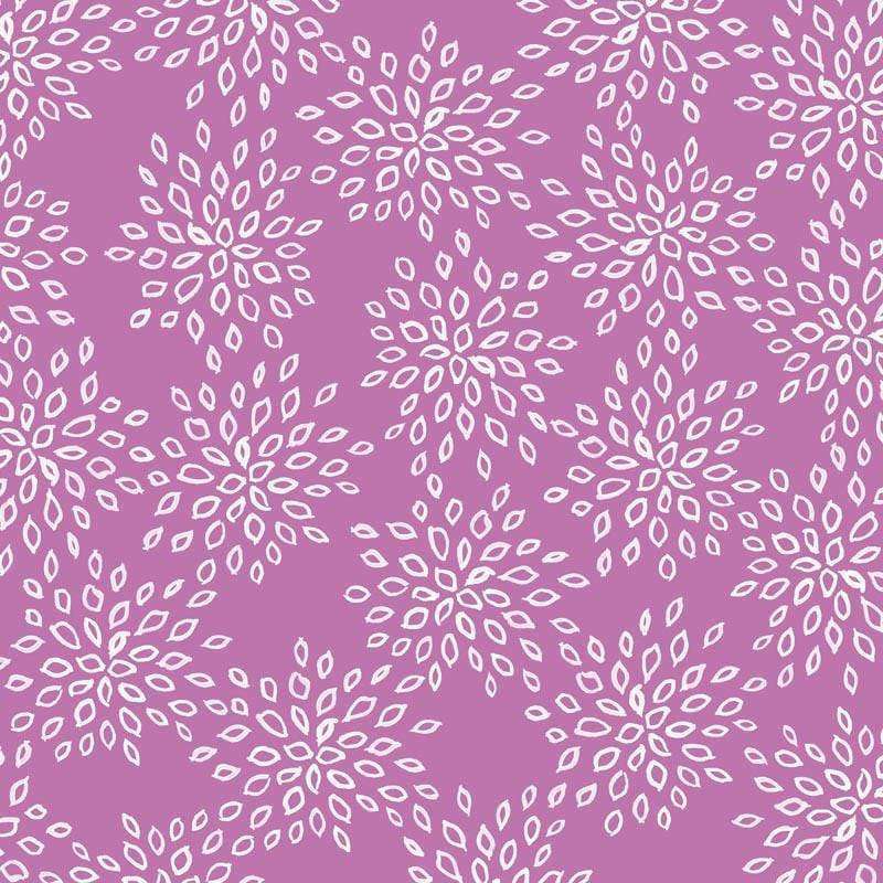 Seamless lilac background with white leafy patterns