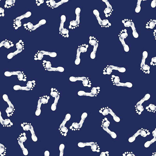 Footprint pattern on navy blue background