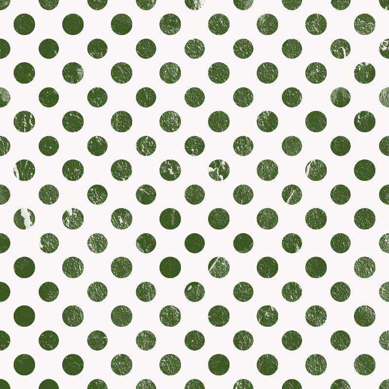 Green textured dots on a white background