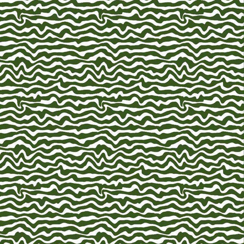 Green and white wavy striped pattern