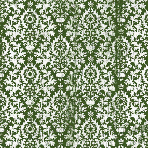 Green and white vintage floral pattern