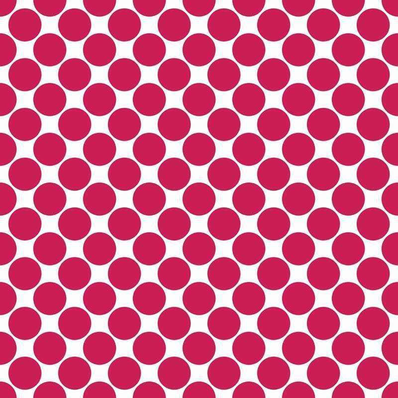 Vibrant red polka dots on white background