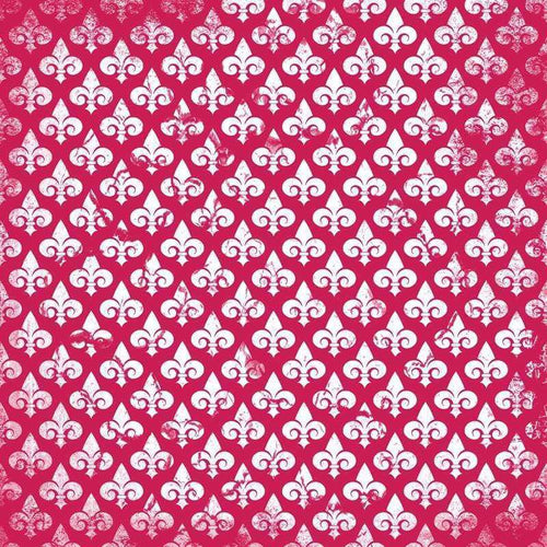 Red and white fleur-de-lis pattern on a square image