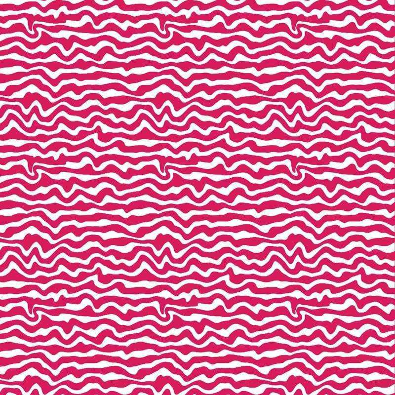 Abstract wavy lines in crimson on a white background