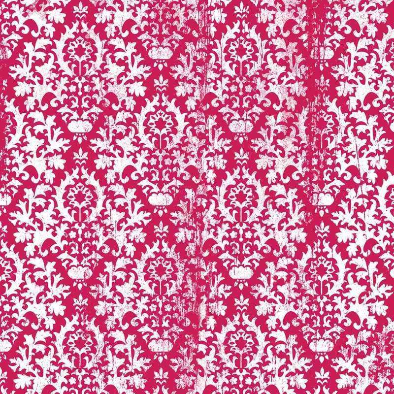 Red and white damask pattern