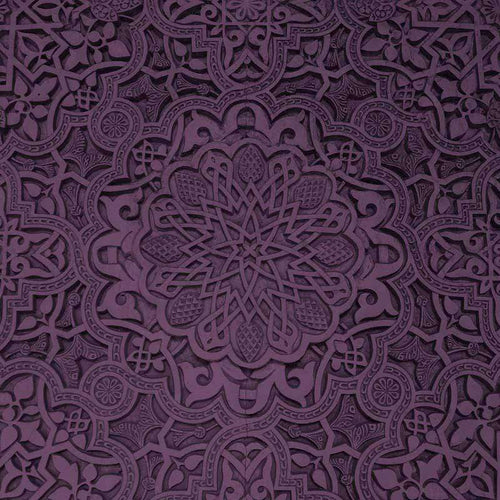 Ornate purple mandala design with detailed filigree patterns