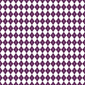 Checkerboard pattern of purple and white diamonds