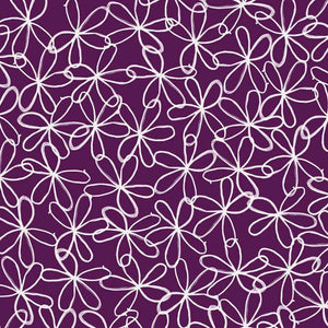 White floral pattern on a purple background